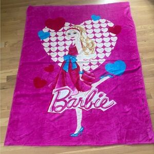 Barbie-themed fleece throw blanket